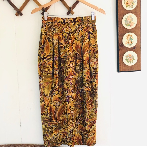 Vintage Dresses & Skirts - Vtg Autumn Florals Skirt